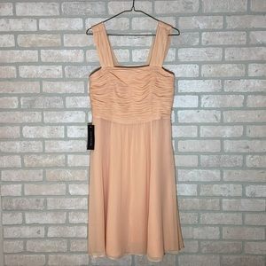 NWT Ann Taylor Silk Draped Back Dress with Ruched Bodice